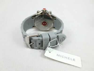 Pre-owned Michele Tahitian Jelly Bean Grey & Silver Watch Mww12f000092 +box