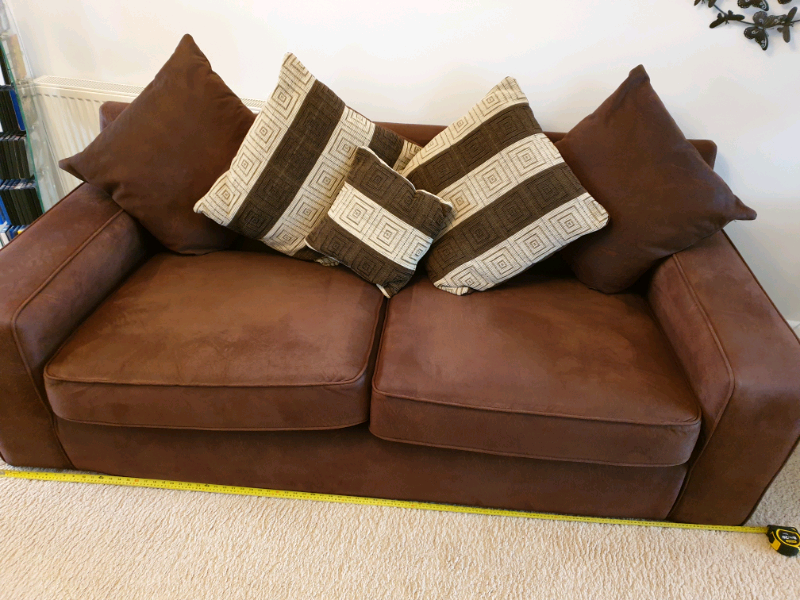 Brown faux leather 3 seater sofa in Lowestoft, Suffolk Gumtree