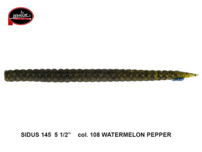 MOLIX SIDUS 145 COL. 108 WATERMELON PEPPER  SILICONICO  SPINNING LAGO BLACK BASS
