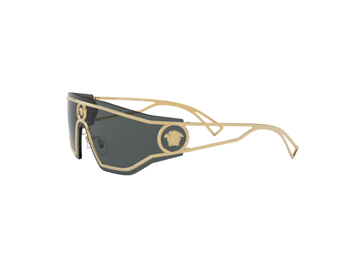 Pre-owned Versace Sunglasses Ve2226 100287 Gray Gold Man