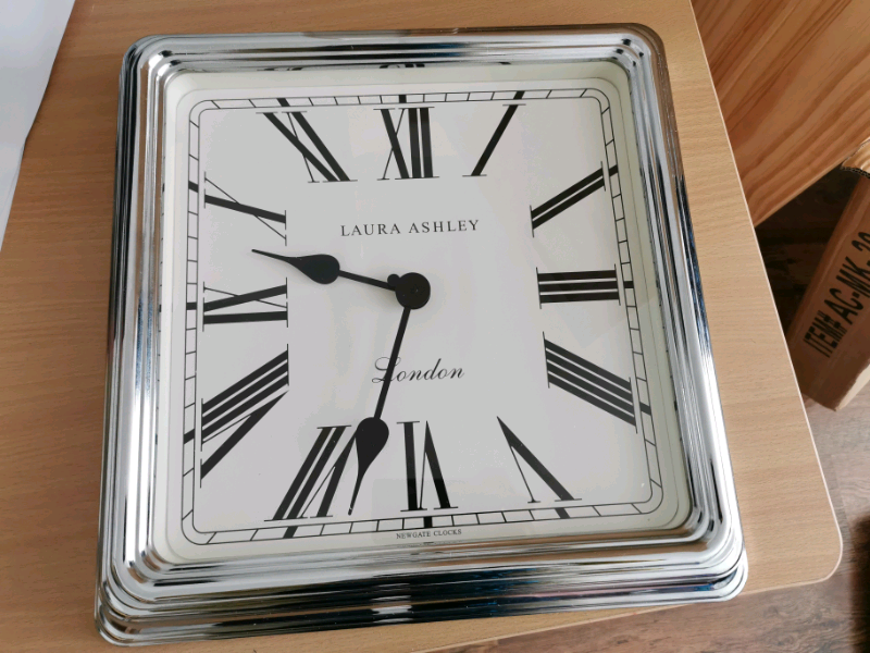 Square Wall Mounted Clock Mirror 40x40 cm Laura Ashley London NewGate