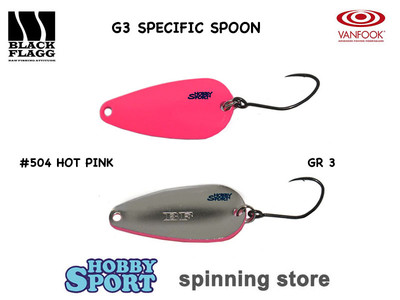 SPOON BLACK FLAGG G3 SPECIFIC  3 GR COL. 504 HOT PINK SPINNING TROTA AREA