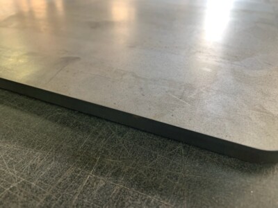 1/4" Steel Pizza Baking Plate, 1/4" x 14" x 16", Rounded Corners, Hole, A36