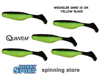 QUANTUM WECHSLER SHAD 10 YELLOW BLACK ARTIFICIALI SILICONICI SPINNING BLACK BASS