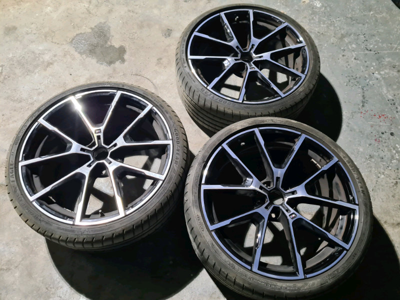 SET OF 3 GENUINE BMW ALLOY WHEELS 728M G14 G15 G30 5 8 SERIES M5 in