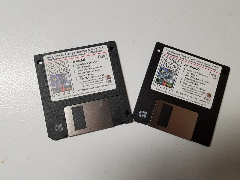 Air Power Screen Saver Wall Paper Vintage Soft Ware 3.5 Floppy Disk Windows PC