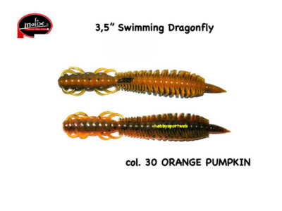 MOLIX DRAGONFLY 3,5"  col 30 ORANGE PUMPKIN CONF 8 PEZZI SPINNING BLACK BASS