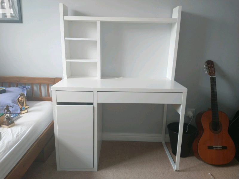 White desk with drawers and whiteboard in St Ives