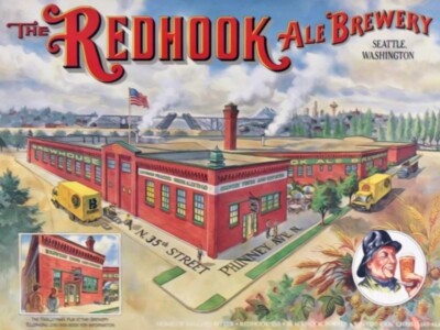 Red Hook Ale of Seattle Washington NEW METAL Beer SIGN: Brewery Pictured