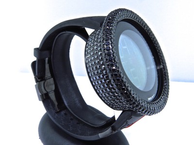 Pre-owned Techno Mens  Art Joe Rodeo Bling Master Simulated Black Diamond Designer Watch