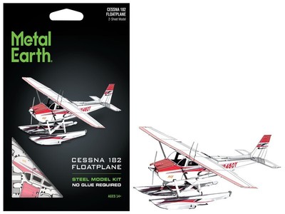 Airplane Steel Model Kit 1:72 Cessna 182 Floatplane White&red Moderate Difficult