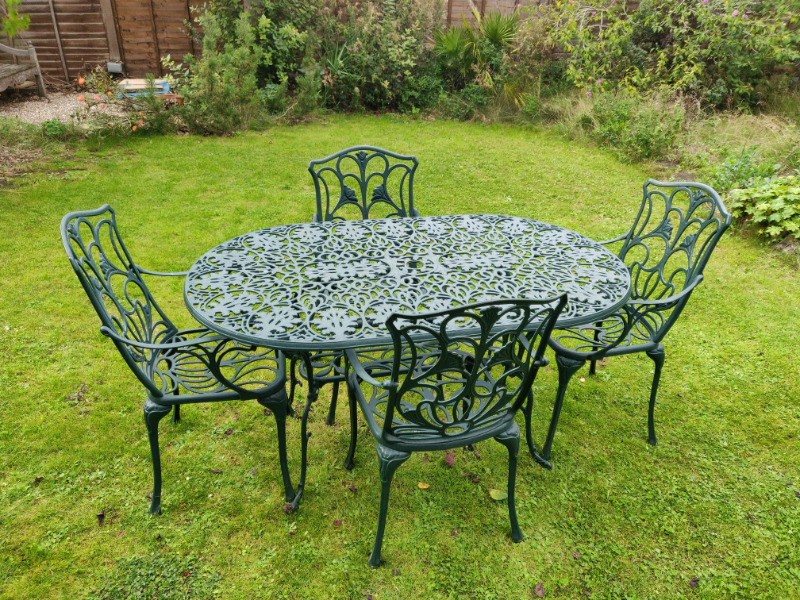 Metal (Aluminium) Patio Set - Table and Four Chairs | in Great Notley