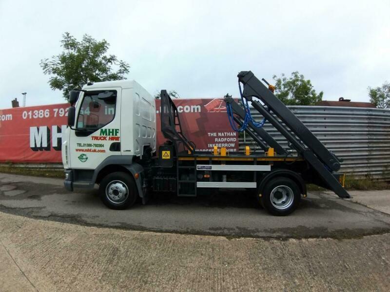 7.5t 2017 DAF LF SKIP LOADER LORRY WITH HYVA EQUIPMENT SKIP WAGON in