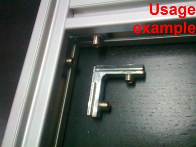 Aluminum T-slot profile 90L deg inside corner connector 20x20-6mm, 8-set