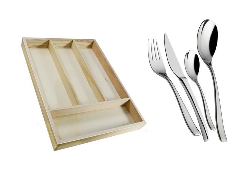 Portaposate 4 Posti In Legno Stoviglie Decorare Decoupage Dipingere dfh