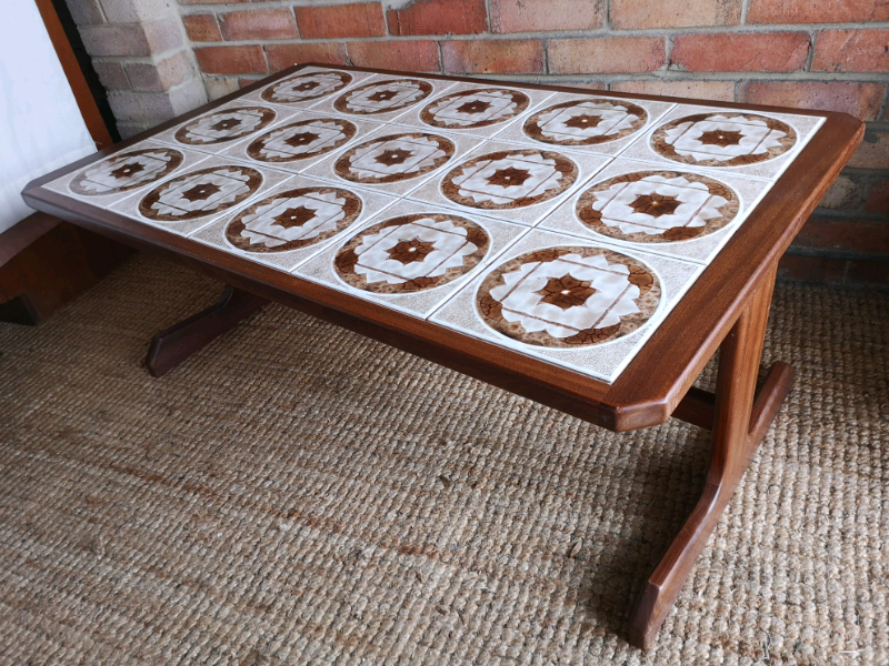 Large Retro G Plan Teak Tile Topped Coffee Table | in 