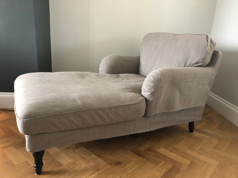 Ikea Stocksund chaise lounge armchair in greybeige in Sittingbourne