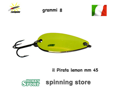 IL PIRATA  FILIBUSTIERE 8 GR - 4,5 CM GIALLO LIMONE ANCORETTA TROUT SPOON