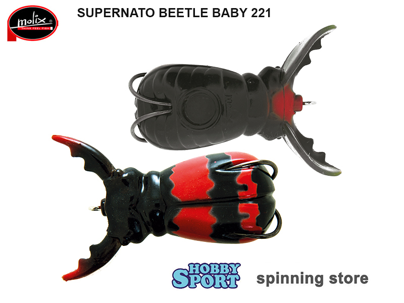 SUPERNATO BEETLE BABY COLORE 221 BLACK RED STRIPES MOLIX 5,5 GR SPINNING B.BASS