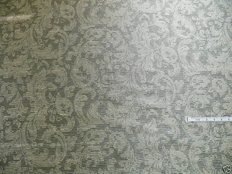 CLOUD HiEND100%SILK JARQUARD PAISLEY SLATE BLUE GREY YD (748Cloud)