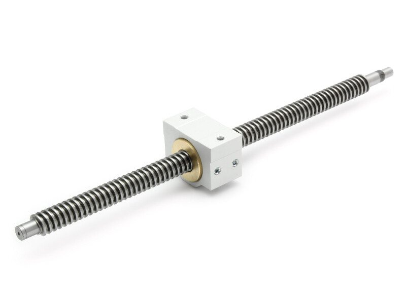 Trapezgewindespindel TR 16x8P4 rechts einbaufertig 352mm + Trapezgewindemutter