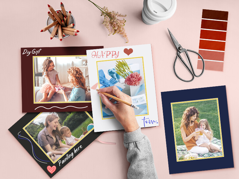 5 Pack 11x14 Double Photo Mat Boards Fits 8x10 Acid-Free DIY Picture Framing