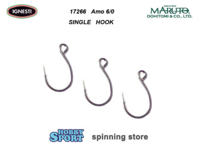 AMI MARUTO 17266 SIZE 6/0 SINGLE HOOK  BUSTA 3 PZ RINFORZATO X TONNO IGNESTI