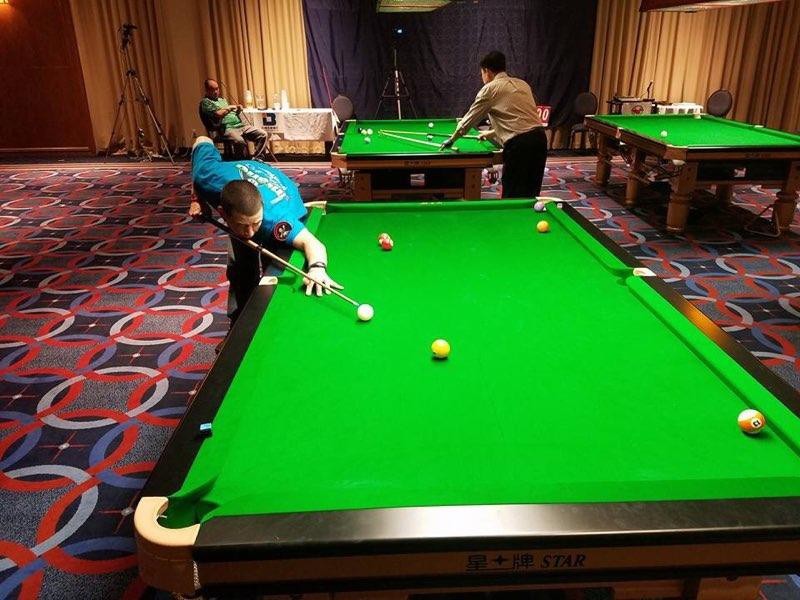 Lot of 4 STAR Billiards XingPai 9' Chinese Pool Table Tournament Used Billiard
