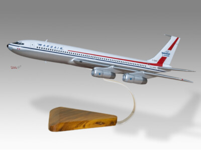 Boeing 707 Wardair Canada Solid Dried Mahogany Wood Handcrafted Display Model