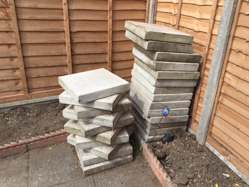 40x40cm Grey pressed cement concrete paving slabs in Dollis Hill