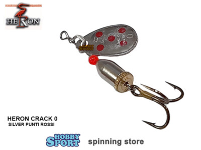 CUCCHIAINO ROTANTE HERON CRACK 0 PESO 2,5 GR PALETTA SILVER PUNTI ROSSI CON 2 PZ