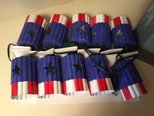 Brand New Seasons Of Cannon Falls Metal Stars Stripes String Lights 11 Ft