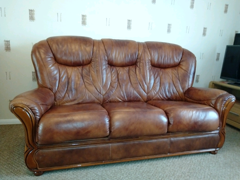 High back leather sofa and chairs in Rochester, Kent Gumtree
