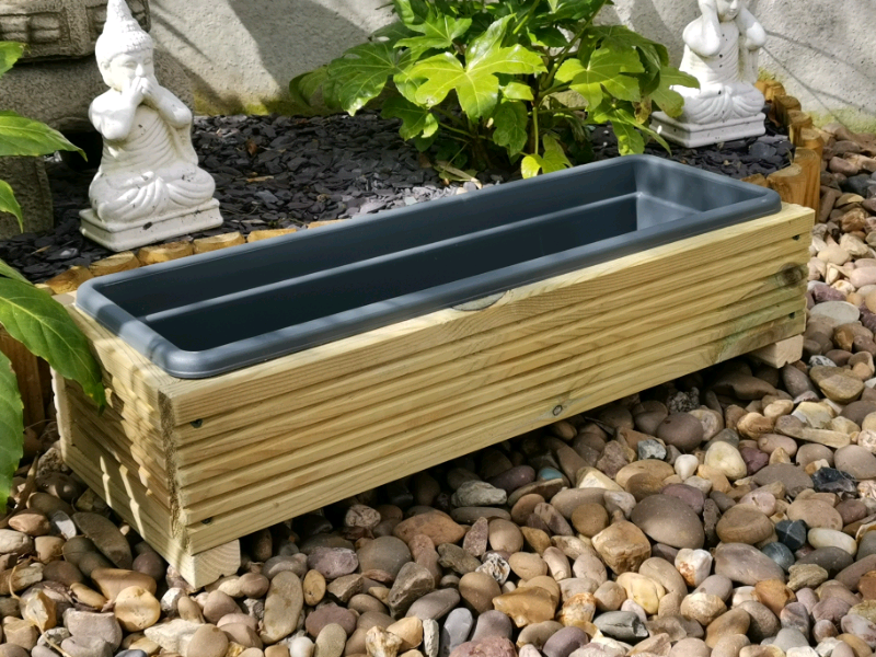 Handmade 63cm Decking Planter with Plastic Trough and free gift! in