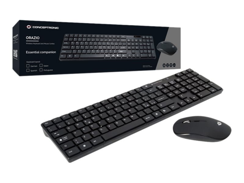 Conceptronic Orazio Wireless Keyboard and Mouse Combo schwarz, USB, PT