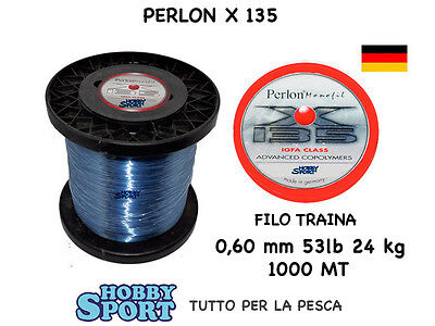 FILO PERLON X135 BIG GAME 1000 MT DIAM 0,60 MM 53 LB TRAINA OMOLOGATO IGFA CLASS