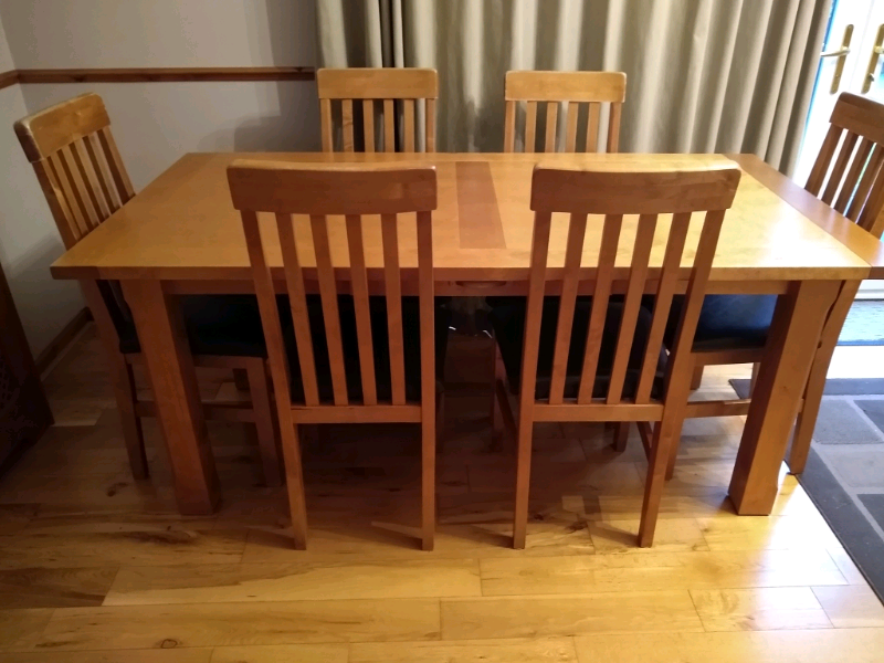 Solid oak dining table with matching sideboard in Helensburgh, Argyll