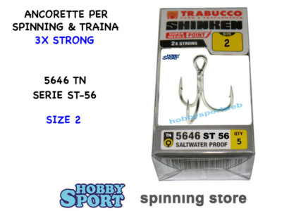 ANCORETTE SHINKEN TRABUCCO 5646  ST56 SIZE 2 SALTWATER PROOF 3 x STRONG 5 PZ