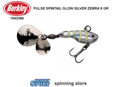 BERKLEY PULSE SPINTAIL GLOW SILVER ZEBRA 9 GR PESCA PERSICO E TROTA