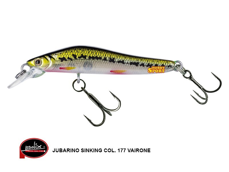 JUBARINO JERKBAIT MOLIX 50  COL 177 VAIRONE 2.5 GR  5 CM  SPINNING TROUT