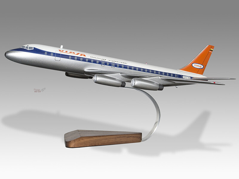 Douglas DC-8-53 Venezolana Internacional Solid Wood Handcrafted Display Model