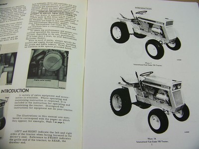 Cub Cadet International 72 104 105 124 125 Tractor Owners Operators Manual