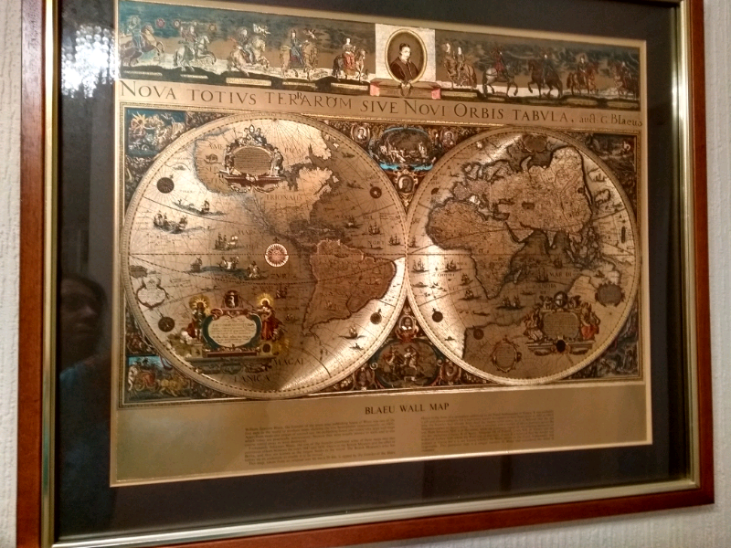 Blaeu Wall Map Gold Blaeu Wall Map | In Accrington, Lancashire | Gumtree