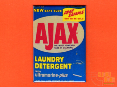 Ajax detergent vintage box art 2x3'' fridge/locker magnet   