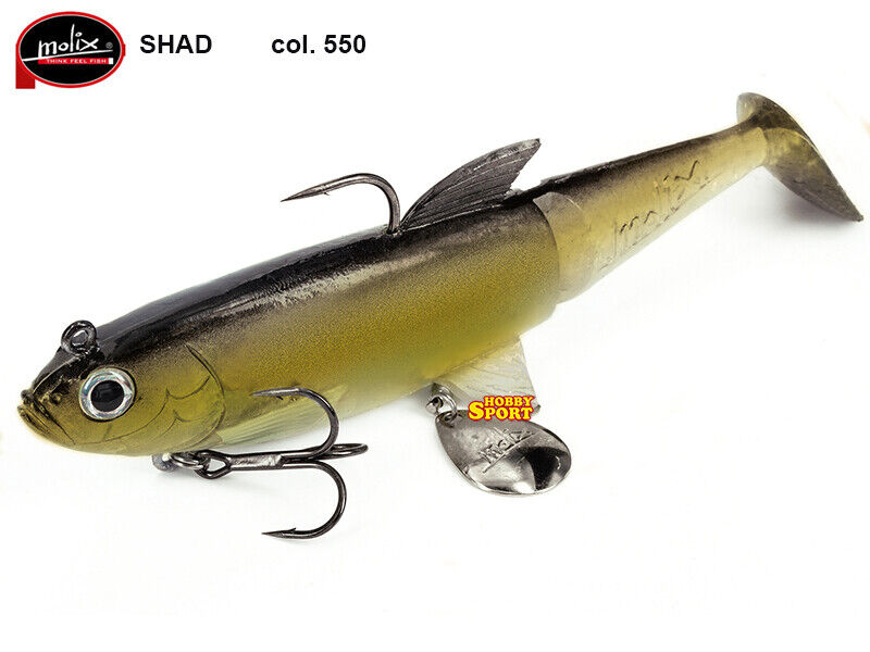 MOLIX  SHAD 100  col 550 BROWN GOLD GR 24 SWIMBAIT SPINNING LUCCIO
