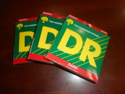 NEW 3 SETS! DR Rare Phosphor Bronze 12-54 Medium Acoustic Guitar Strings, RPM-12