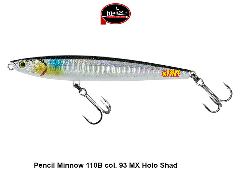 MOLIX PENCIL MINNOW 110B BAITFISH 20 GR  col 93 MX HOLO SHAD SUBWALK SINKING
