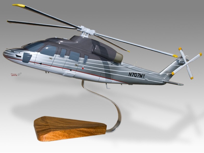 Sikorsky S-76 Solid Kiln Dried Wood Handmade Desktop Helicopter Model