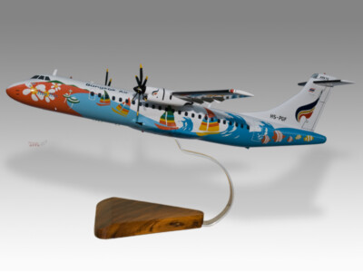 ATR 72 Bangkok Airways Ver 2 Solid Dried Mahogany Wood Handcrafted Display Model