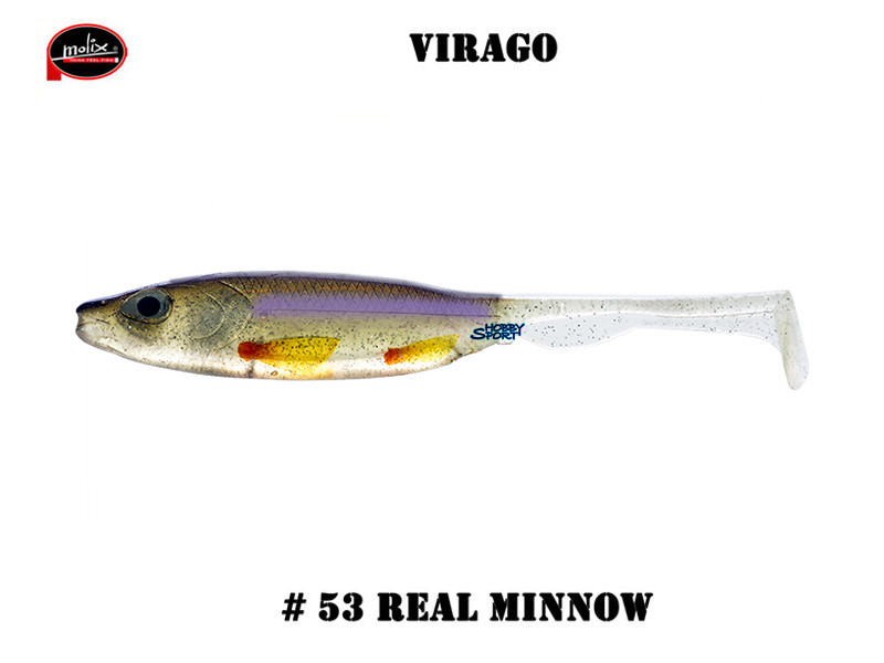 MOLIX VIRAGO 5" COLORE 53 REAL MINNOW  SILICONICO SPINNING B.BASS LAGO FIUME